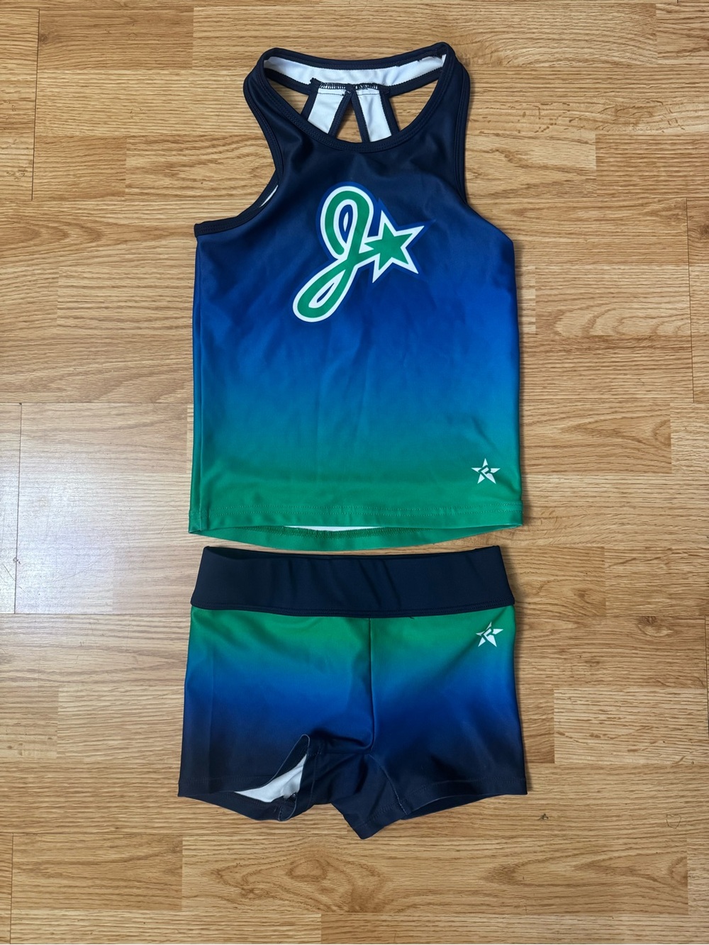 Girls Blue-Green Ombre Athletic Shorts - J Star